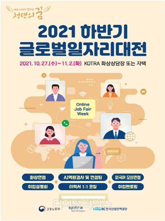 27일부터 일주일간 고용노동부는 '하반기 글로벌 일자리 대전'을 개최한다고 밝혔다. 일본과 미국, 중국 등 81개사에서 282명을 뽑는다.